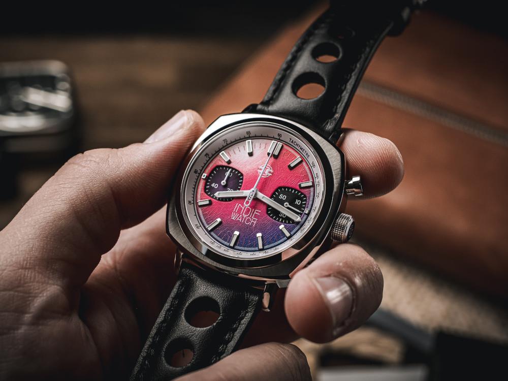 Montre à Quartz Indie Watch Strum, Rosa, 42 mm, Chronographe, 521Z