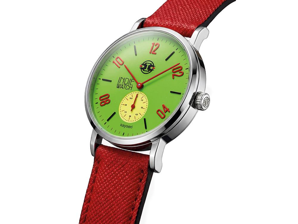 Montre à Quartz Indie Watch Kayseri, Acier Inoxydable 316L, Vert, 38 mm, 76F