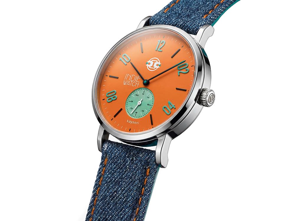 Montre à Quartz Indie Watch Kayseri, Acier Inoxydable 316L, Orange, 38 mm, 76H