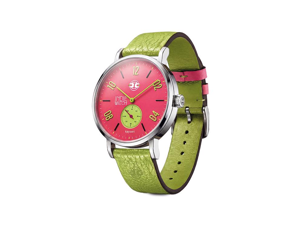 Montre à Quartz Indie Watch Kayseri, Acier Inoxydable 316L, Rosa, 38 mm, 76K