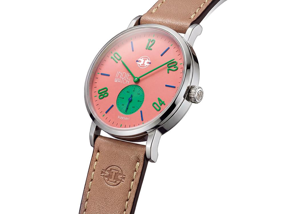 Montre à Quartz Indie Watch Kayseri, Acier Inoxydable 316L, Saumon, 38 mm, 76O
