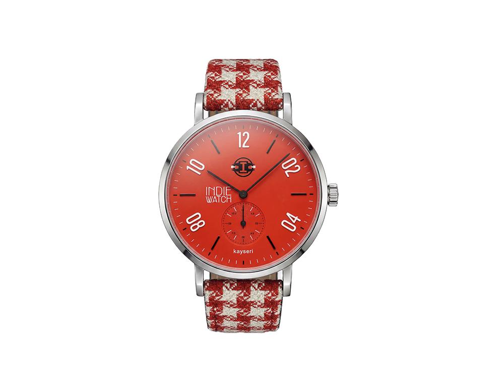 Montre à Quartz Indie Watch Kayseri, Acier Inoxydable 316L, Rouge, 38 mm, 76Q