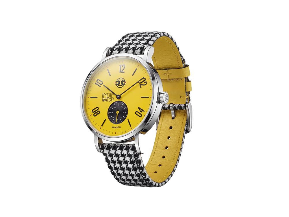 Montre à Quartz Indie Watch Kayseri, Acier Inoxydable 316L, Jaune, 38 mm, 76Z