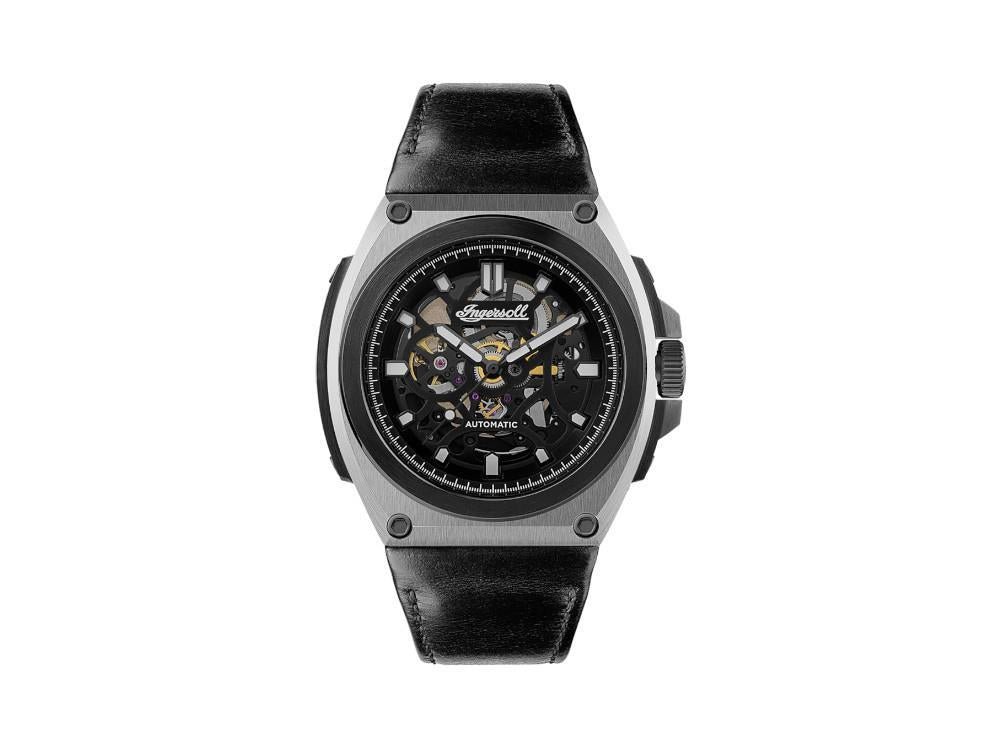 Montre Automatique Ingersoll Motion, PVD, 50mm, Noir, Bracelet en cuir, I11702