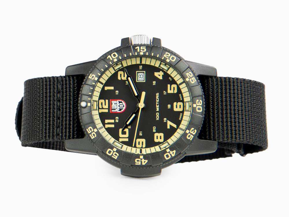 Montre à Quartz Luminox Sea Turtle Giant, Noir, Carbone/Beige, 44 mm, 10 atm