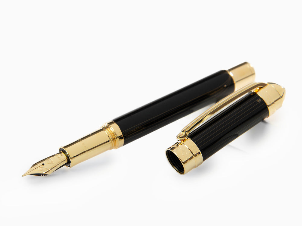 Stylo Plume Maybach The Peak I Lustrous Midnight, Bois, Plaqué or, Noir