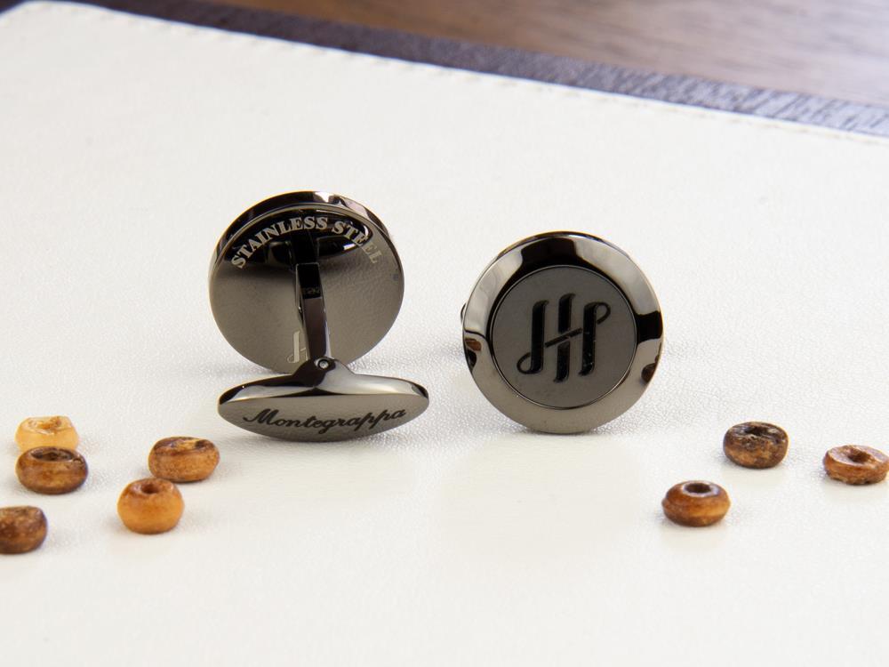 Boutons de Manchette Montegrappa Classico Ambigram, Acier inoxidable. IDA1CLLL
