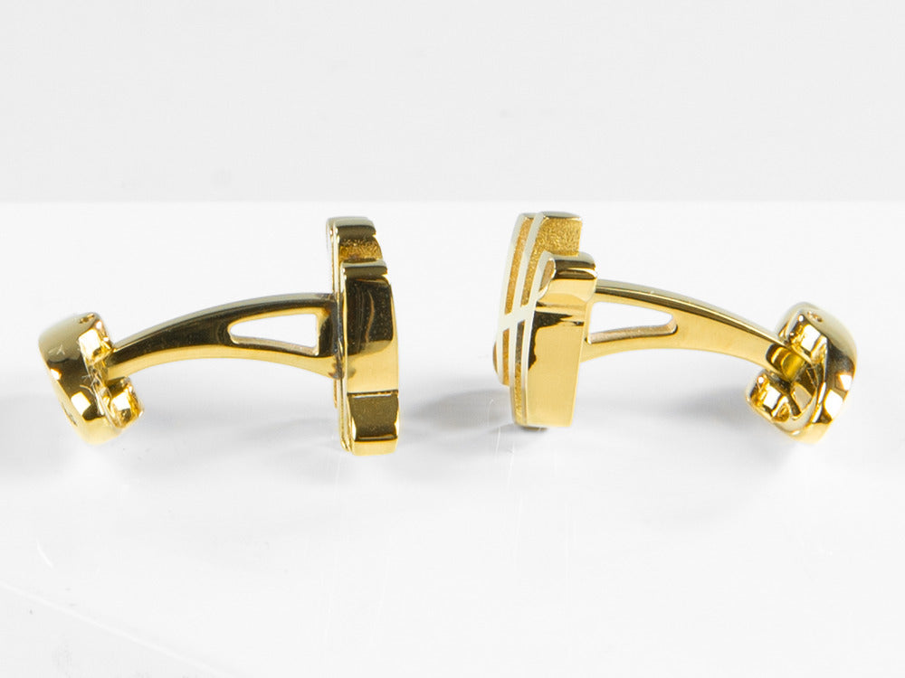 Boutons de Manchette Montegrappa Ambigram, Acier, IP Yellow Gold, IDA2CLY0