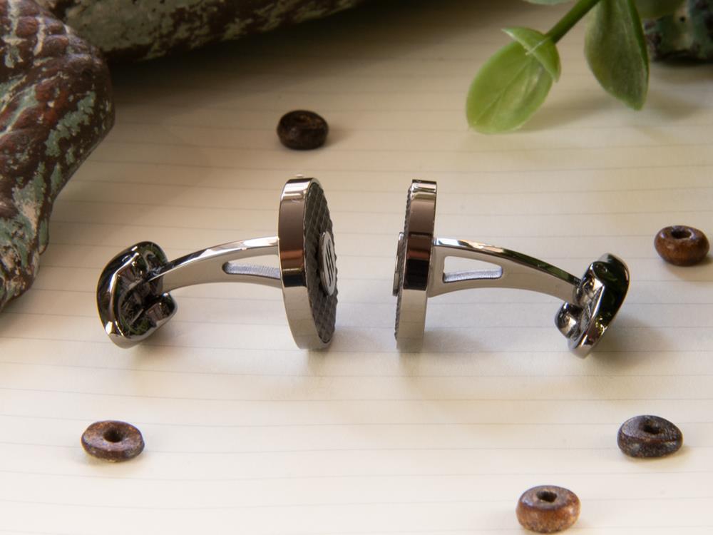 Boutons de Manchette Montegrappa Clou Ambigram, Acier inoxidable, IP Gun Metal