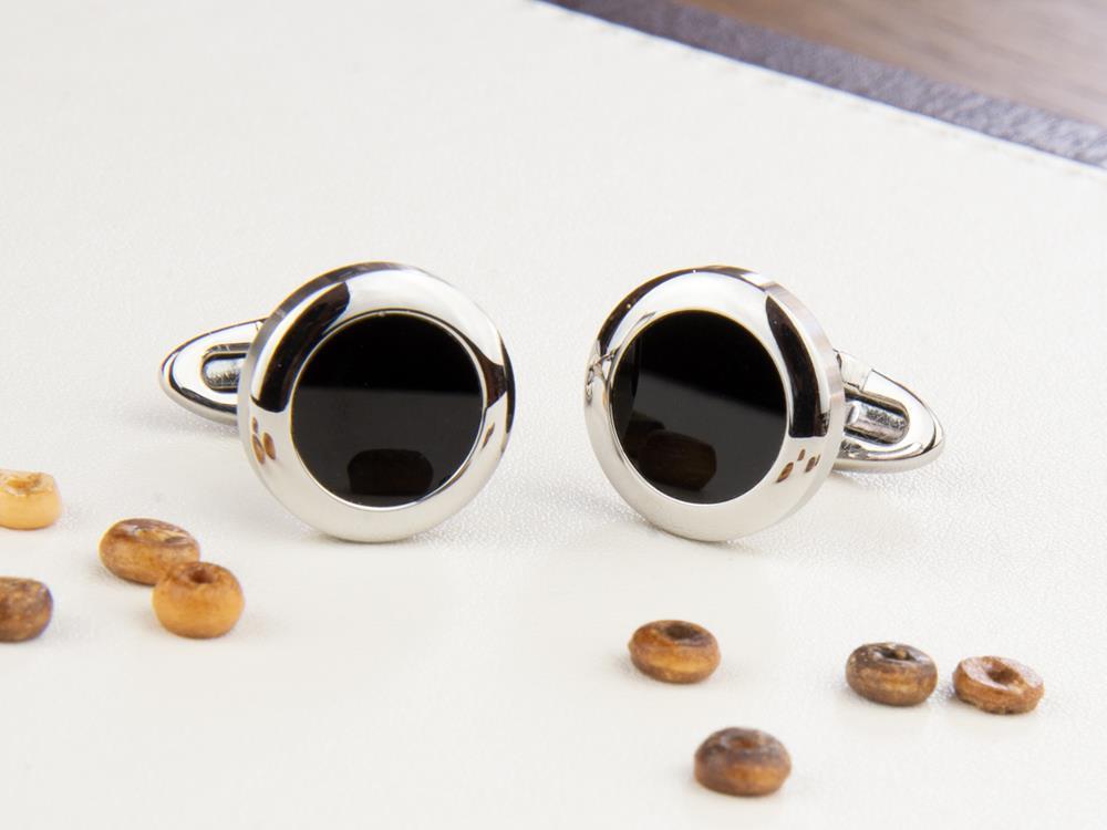 Boutons de Manchette Montegrappa Classico, Acier inoxidable, IP Black, IDCCCLSB