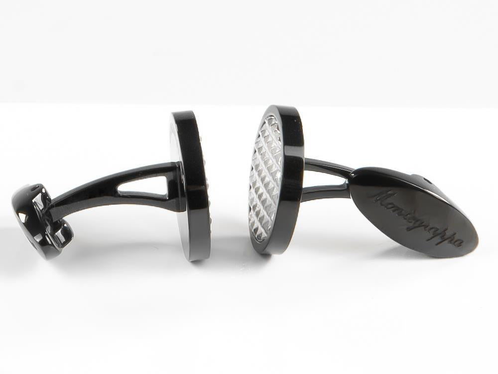 Boutons de Manchette Montegrappa Clou, Acier inoxidable, IP Black, IDCPCLBS