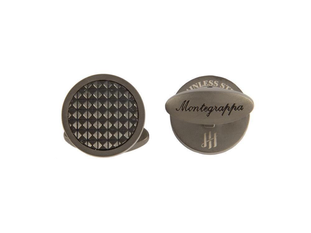 Boutons de Manchette Montegrappa Clou, Acier inoxidable, IP Gun Metal & IP Black