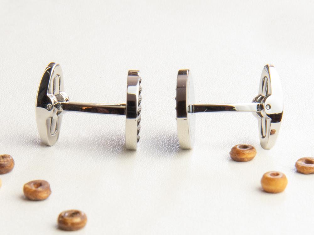 Boutons de Manchette Montegrappa Clou, Acier inoxidable. IP Black, IDCPCLSB