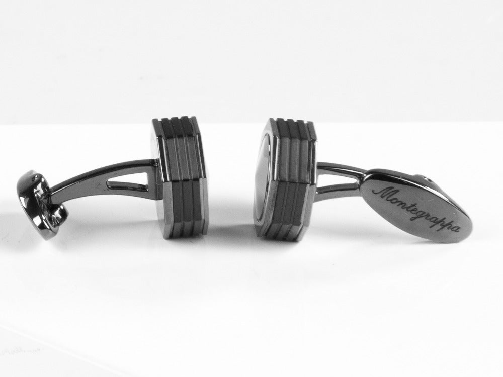 Boutons de Manchette Montegrappa Nero Uno, Gun metal PVD,Métal,IDNLCLI1