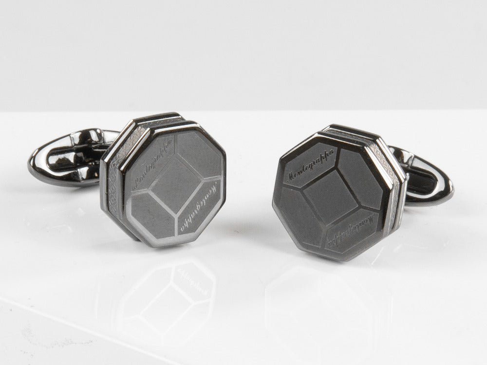 Boutons de Manchette Montegrappa Tripudio, Acier inoxidable, Gun metal, IDTPCLLL