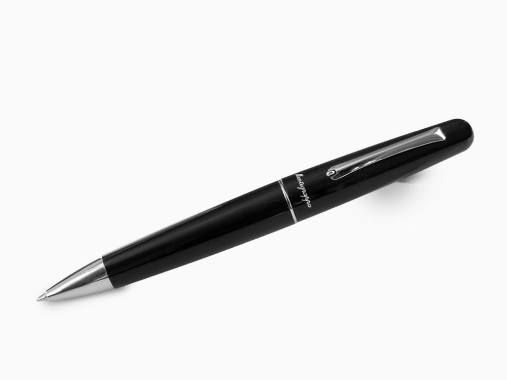 Stylo bille Montegrappa Elmo 01, Résine Noire, Acier Inoxydable, ISEORBAC