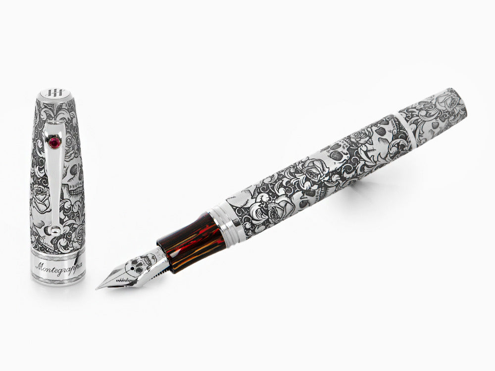 Stylo Plume Montegrappa Skulls & Roses, Edition Limitée, ISSKN-SE