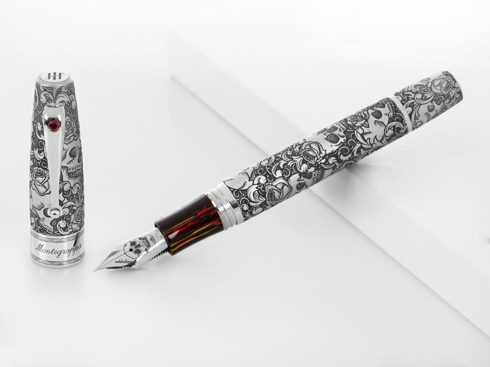 Stylo Plume Montegrappa Skulls & Roses, Edition Limitée, ISSKN-SE