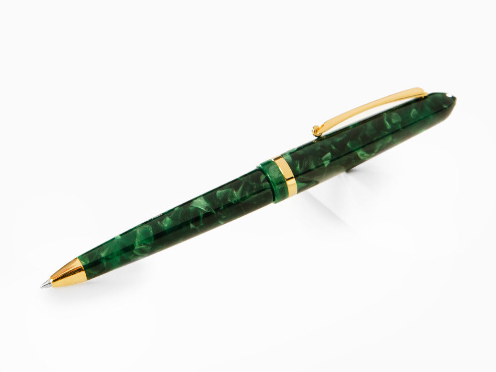 Stylo bille Montegrappa Venetia Vintage Conifer, Vert, Plaqué or, ISVENBAG