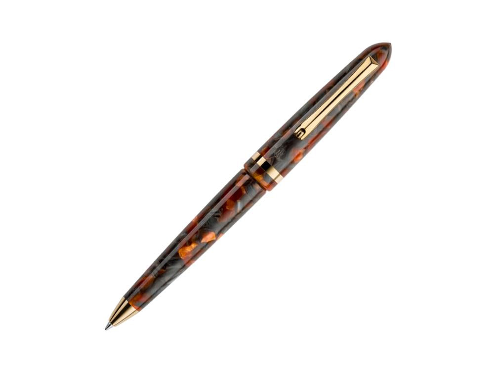 Stylo bille Montegrappa Venetia Plume Agate, Orange, Plaqué or, ISVENBAJ