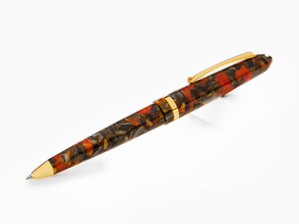 Stylo bille Montegrappa Venetia Plume Agate, Orange, Plaqué or, ISVENBAJ