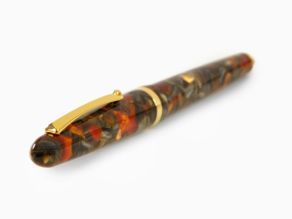 Stylo bille Montegrappa Venetia Plume Agate, Orange, Plaqué or, ISVENBAJ