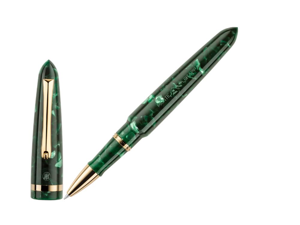 Roller Montegrappa Venetia Vintage Conifer, Vert, Plaqué or, ISVENRAG