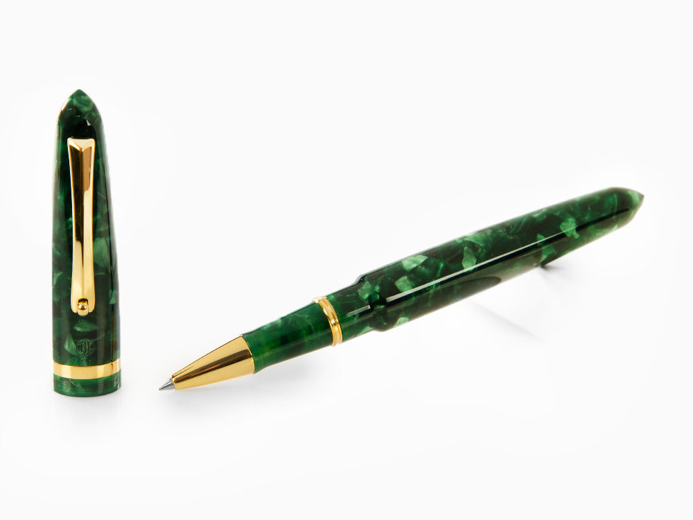Roller Montegrappa Venetia Vintage Conifer, Vert, Plaqué or, ISVENRAG