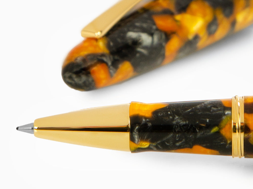 Roller Montegrappa Venetia Havana Amber, Ambre, Plaqué or, ISVENRAO