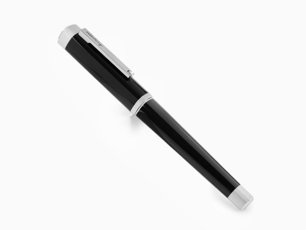 Stylo Plume Montegrappa Quattro, Palladium, Or 14k Flex, Noir, ISZ4I-XP