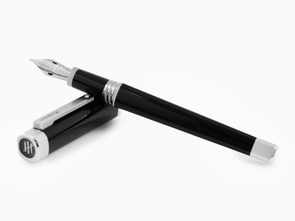 Stylo Plume Montegrappa Quattro, Palladium, Or 14k Flex, Noir, ISZ4I-XP