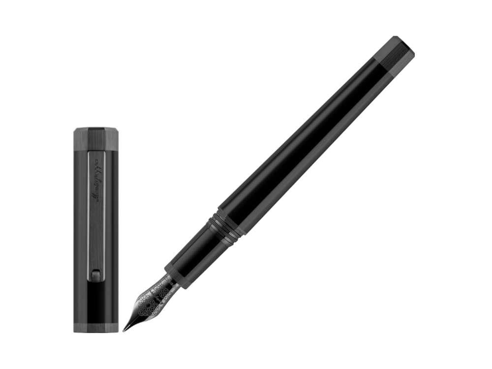 Stylo Plume Montegrappa Otto, Résine Acrilique, Noir, PVD, ISZ8I-8C