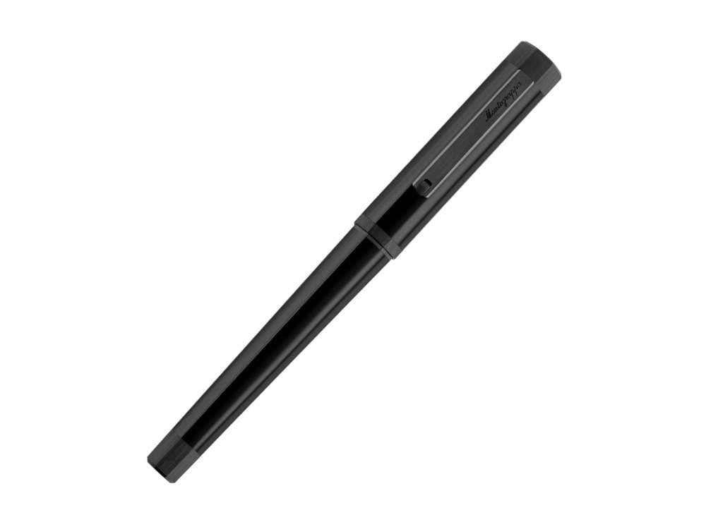 Stylo Plume Montegrappa Otto, Résine Acrilique, Noir, PVD, ISZ8I-8C