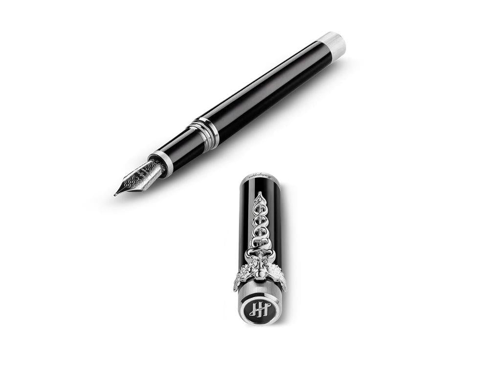 Stylo Plume Montegrappa Zero Zodiac Caduceus Palladium en Acier