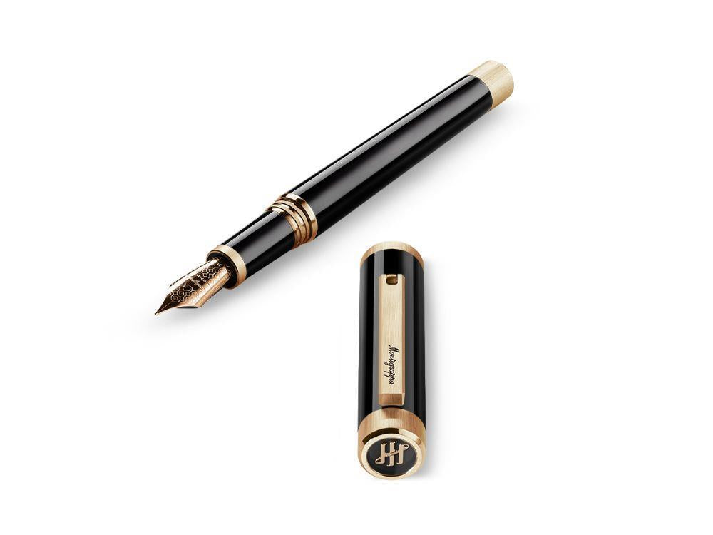 Stylo Plume Montegrappa Zero Zodiac Caduceus Yellow Gold en Acier