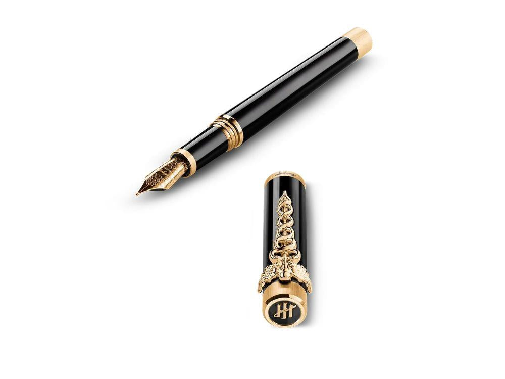 Stylo Plume Montegrappa Zero Zodiac Caduceus Yellow Gold en Acier