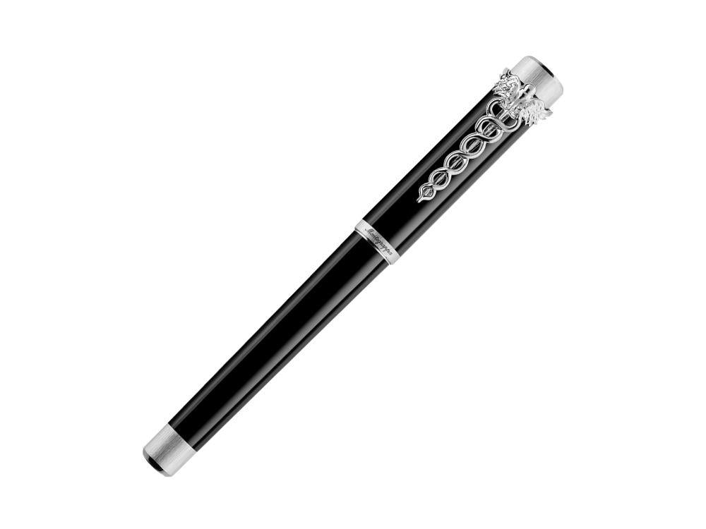 Roller Montegrappa Zero Caduceus Palladium, Noir, ISZECRIP