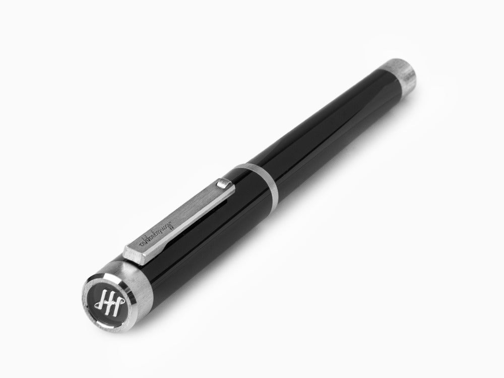 Stylo Plume Montegrappa Zero, Noire, Palladium IP, Or 14K, ISZEI-4P