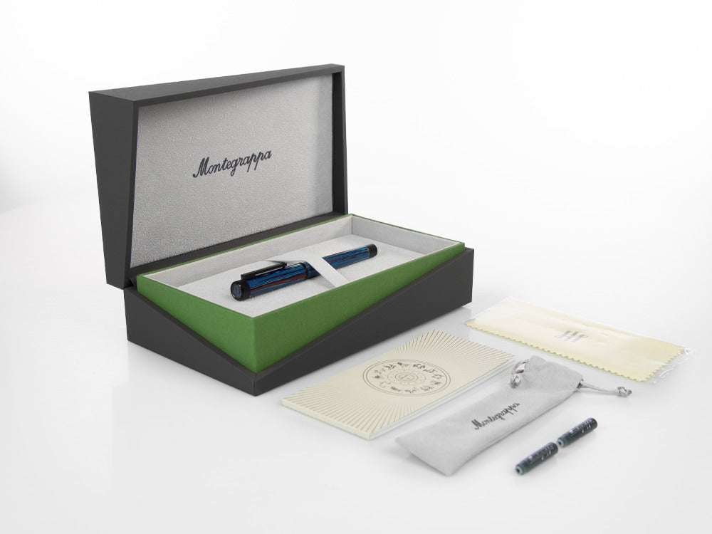 Stylo Plume Montegrappa Zero Zodiac Libra, Acier revêtement, ISZEZ-IC-B8