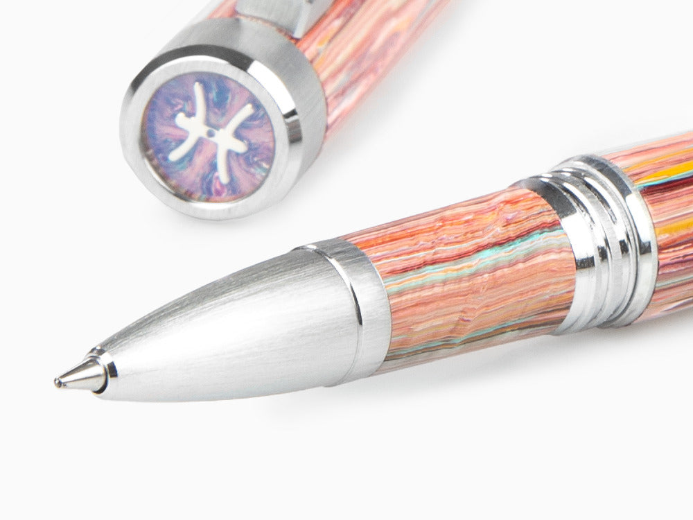 Roller Montegrappa Zero Zodiac Pisces, Rose, Acier Inoxydable, ISZEZRIP-S2
