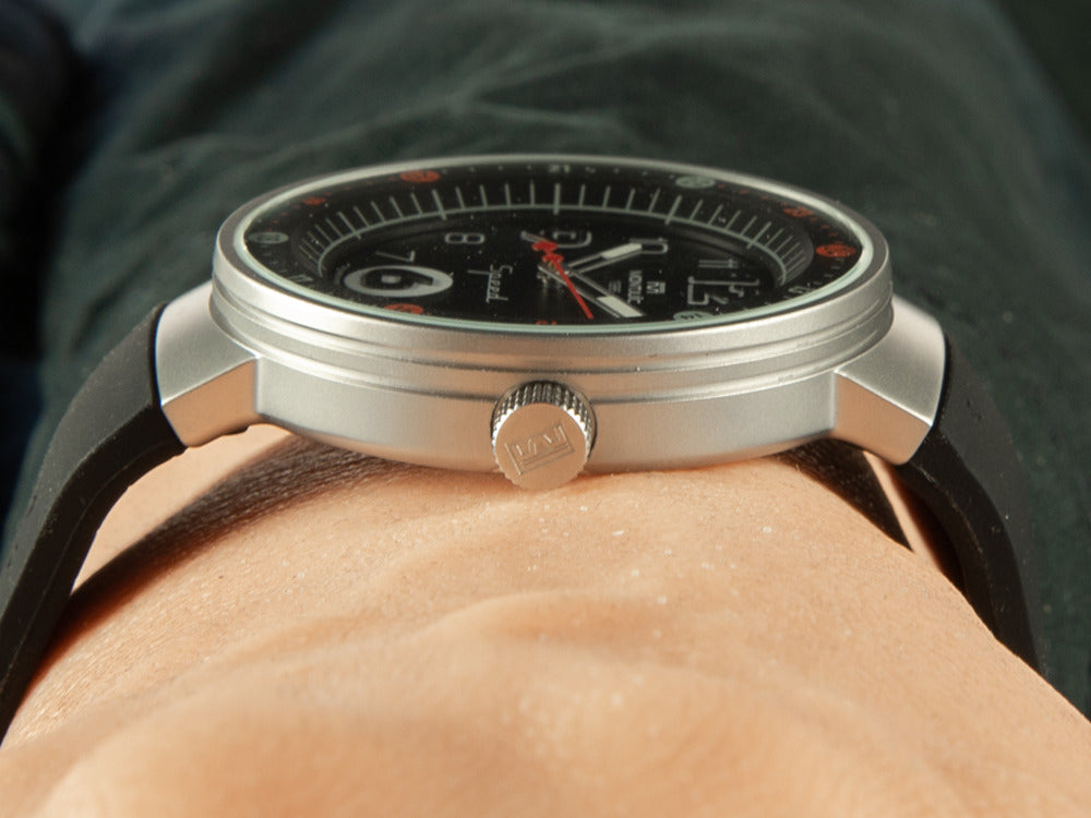 Montre à Quartz Montjuic Standard, Acier Inoxydable, Noir, 43 mm, MJ1.0101.S