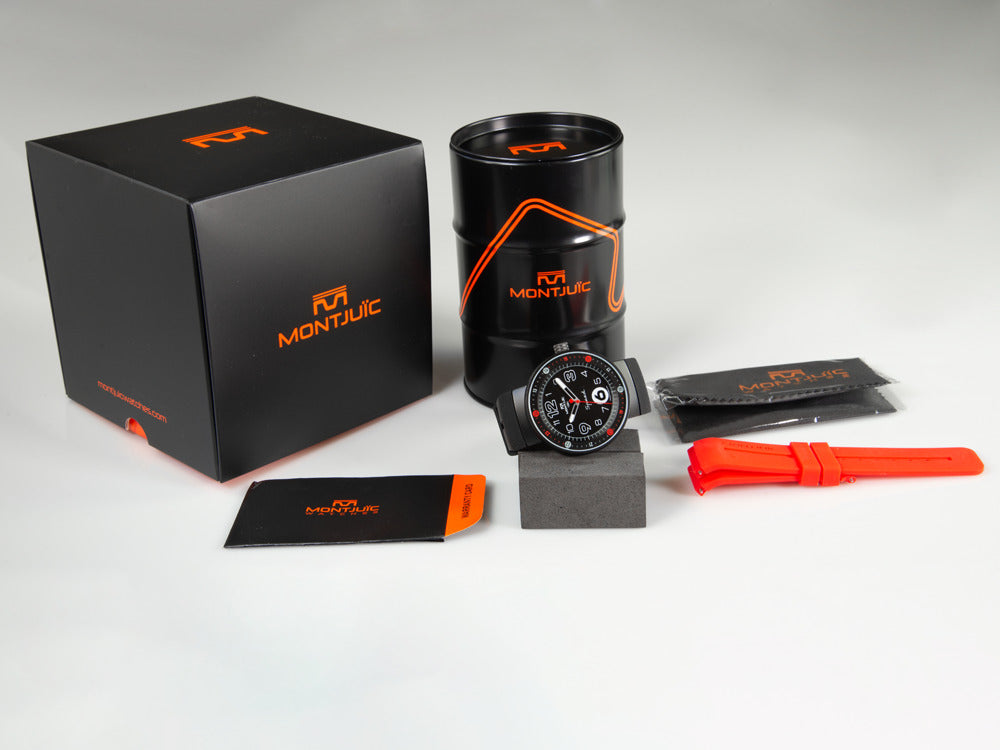 Montre à Quartz Montjuic Standard, Acier Inoxydable, Noir, 43 mm, MJ1.0102.B