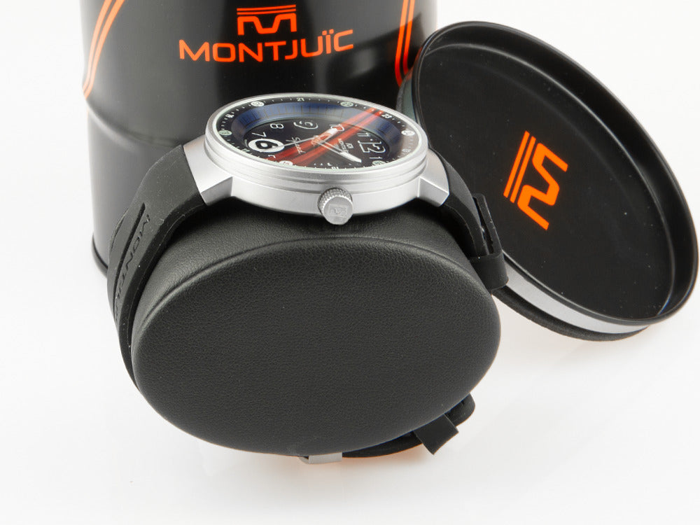 Montre à Quartz Montjuic Elegance, Acier Inoxydable, Noir, 43 mm, MJ1.0204.S