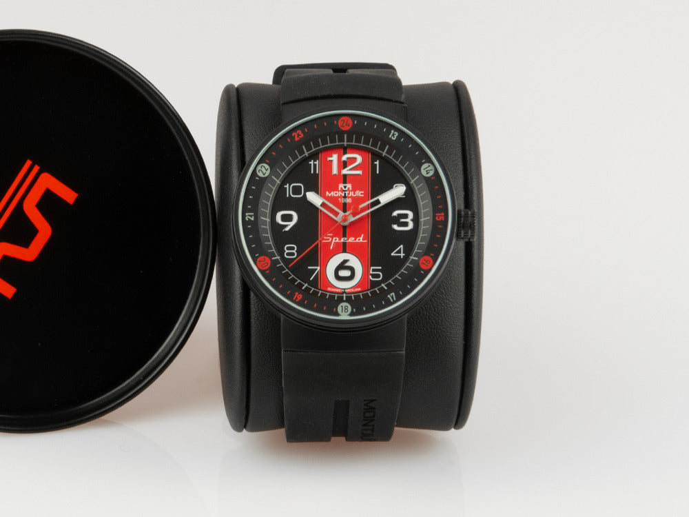 Montre à Quartz Montjuic Sport, Acier Inoxydable 316L, Noir, 43 mm, MJ1.0602.B