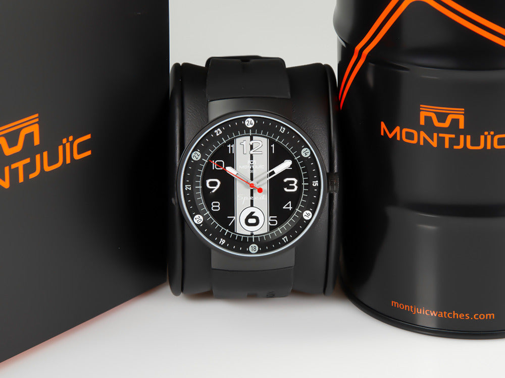 Montre à Quartz Montjuic Sport, Acier Inoxydable 316L, Noir, 43 mm, MJ1.0903.B