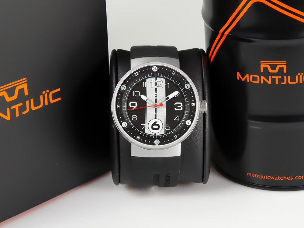 Montre à Quartz Montjuic Sport, Acier Inoxydable 316L, Noir, 43 mm, MJ1.0903.S