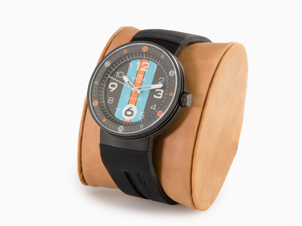 Montre à Quartz Montjuic Special, Acier Inoxydable 316L, Noir, 43 mm, MJ1.1201.B