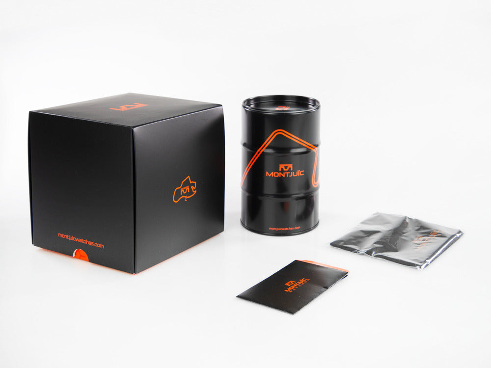 Montre à Quartz Montjuic Speed GMT, Acier Inoxydable, Noir, 43 mm, MJ3.0101.S