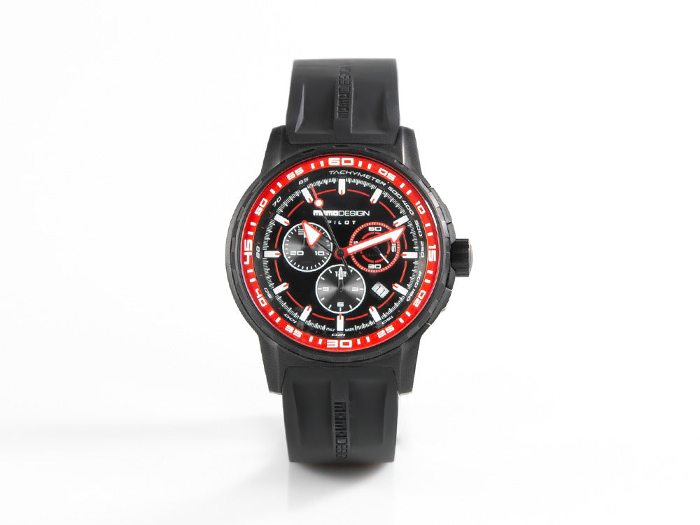 Montre Momo Design Pilot Pro Crono Quarzo, PVD, Chronographe, 46mm,MD2164BK-41