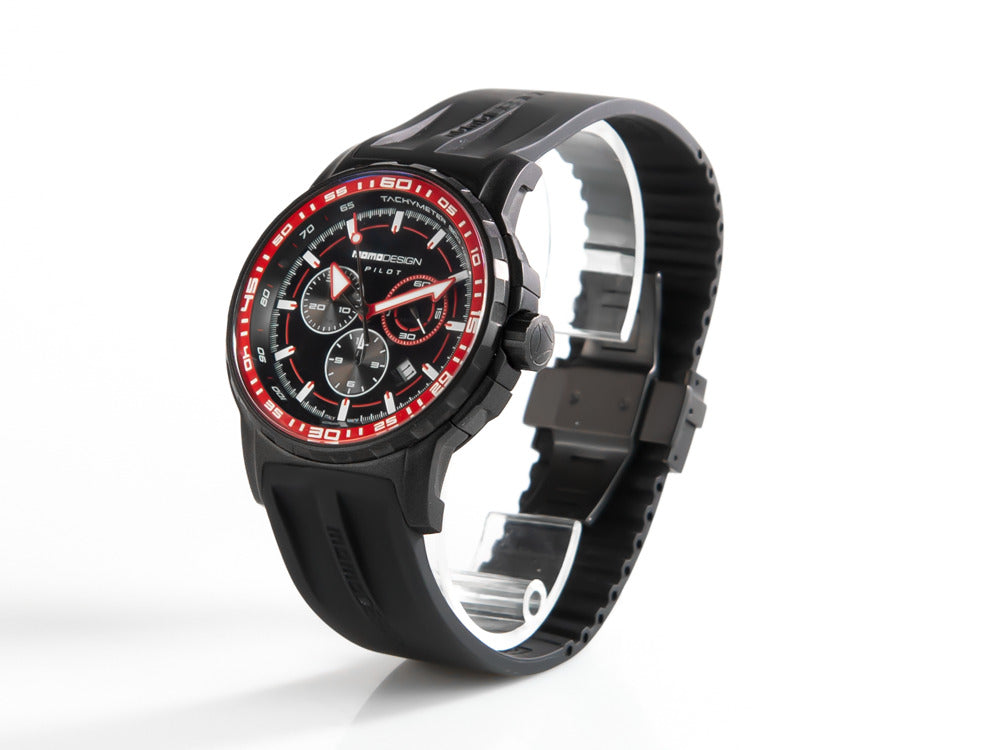 Montre Momo Design Pilot Pro Crono Quarzo, PVD, Chronographe, 46mm,MD2164BK-41